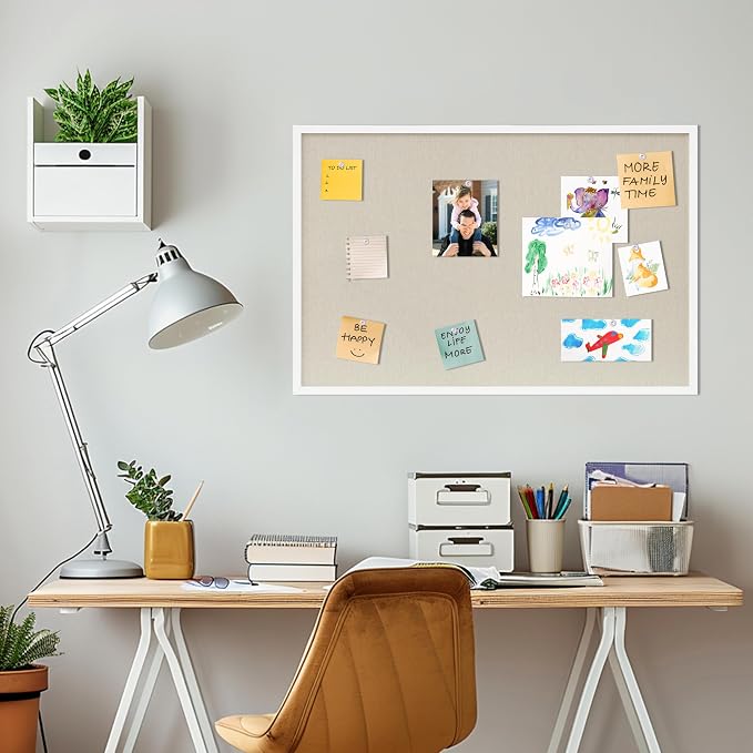 DAHAPYBOO Cork Board with Linen White 2Pack, Bulletin Board 36"x24" Hanging