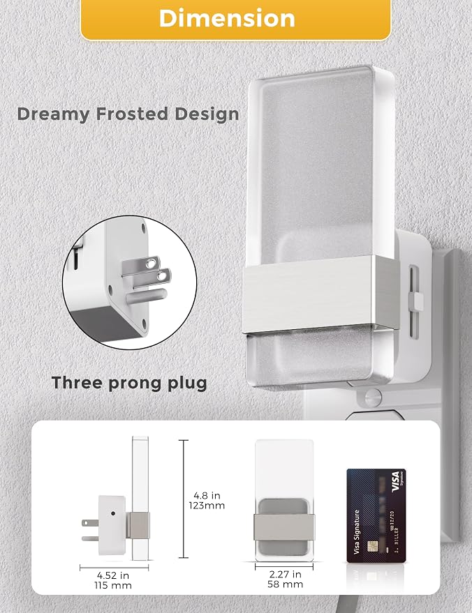 L LOHAS LED Night Light, Night Lights Plug Into Wall, Dusk-to-Dawn Sensor