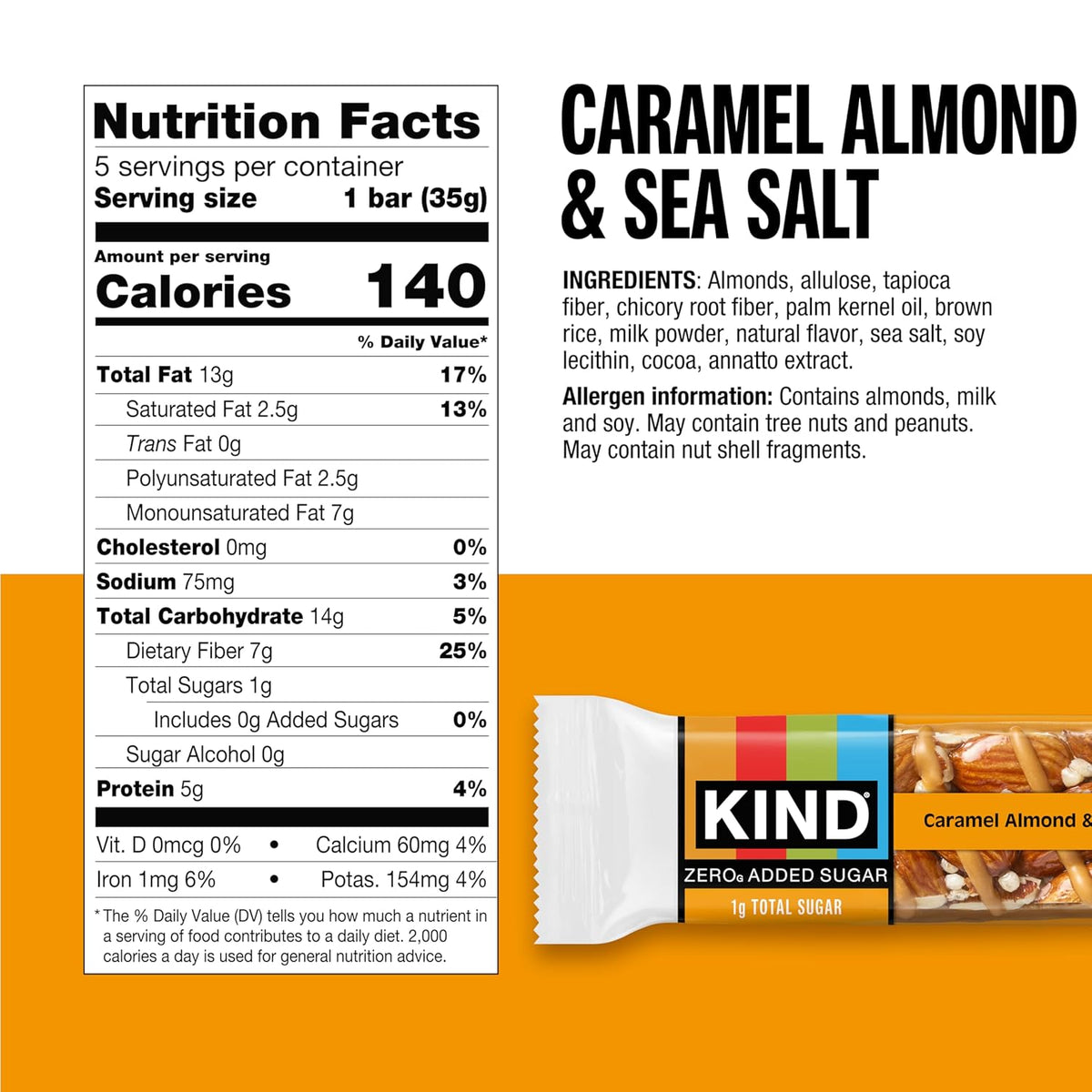 Kind Zero Added Sugar Healthy Snacks Bars Variety Pack, Gluten Free, High Fiber, Keto Snacks, Dark Chocolate Nuts & Sea Salt, Caramel Almond, Peanut Butter Dark Chocolate, 5g Protein, 15 Count