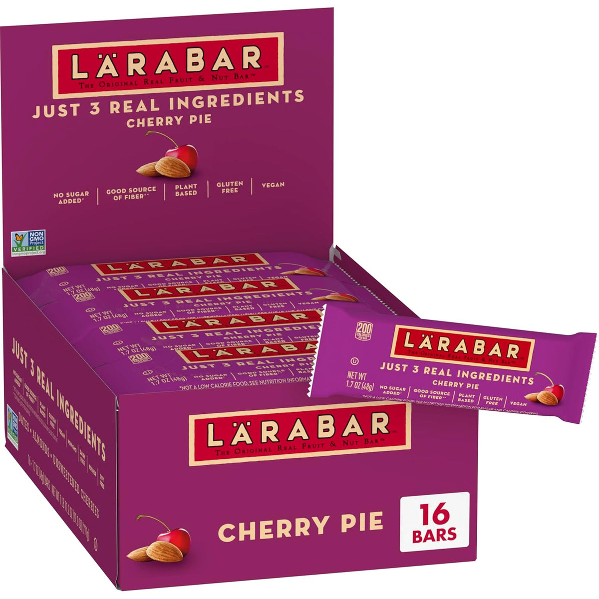 Larabar Cherry Pie Fruit and Nut Bar, Gluten Free and Vegan, 27.2 oz, 16 Ct