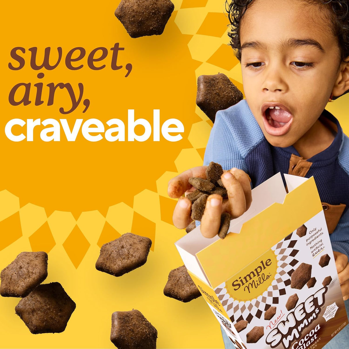Simple Mills Sweet Mmms Cocoa Blast Bite Sized Baked Sweet Snack Gluten Free Cookies 4 oz (Pack of 1)