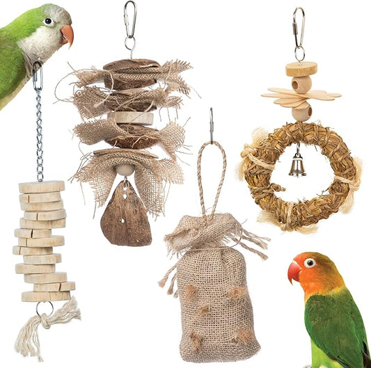 Prevue Pet Products Wholesome Naturals 4 Piece Bird Toy Bundle