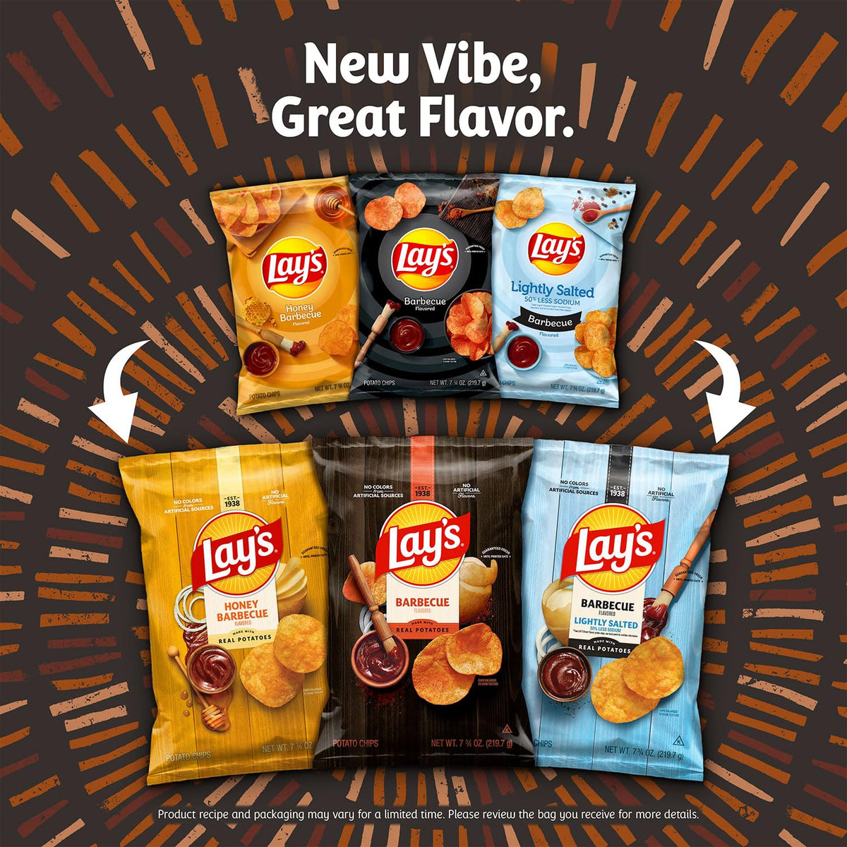 Lay's Potato Chips, 4 Flavor Variety Pack, 1 oz Single Serve Bags, (40 Pack)