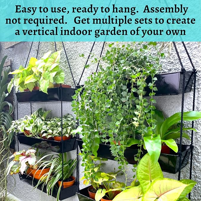 LaLaGreen 16 Inch Wall Mounted Tiered Planter