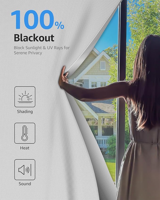 Sumobaby Blackout Curtains Portable 42"x60", No Drill Black Out Window Cover