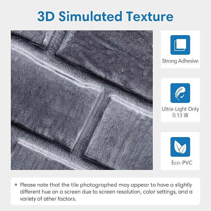COMSTICKC 3D Faux Brick Wall Panels Peel and Stick Tiles, Small Size Thin PVC