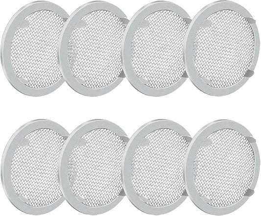 8-Pack 2" Circular Vent Covers, Steel Mesh Screen,Circular Screen with Tab Fasteners for Pet Cages (Reptiles/Birds) and Storage Shelves, Home, Garage & Industrial Airflow