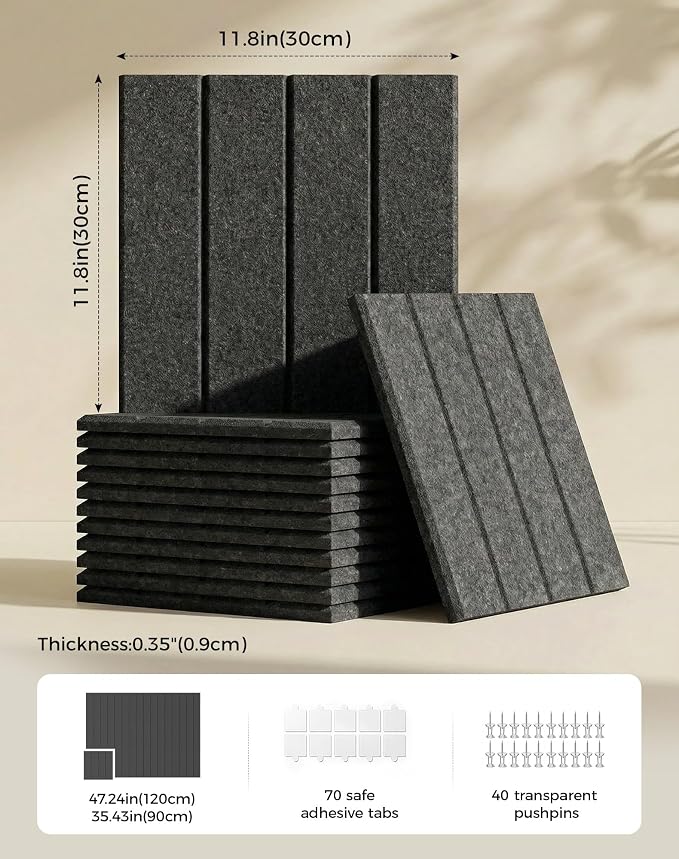 Aothia 12-Pack Felt Bulletin Board Tiles
