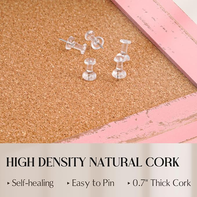Cork Bulletin Board, Hanging Pin Board Tack Board