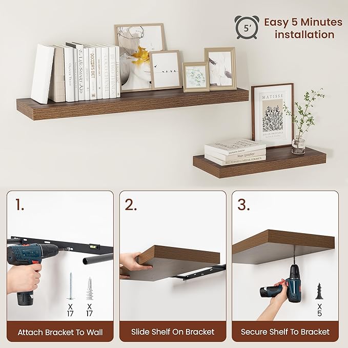 Vivelove Farmhouse Floating Shelves
