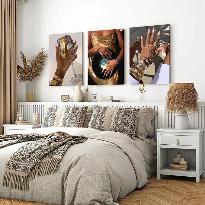 Black Girl Wall Art Set of 3