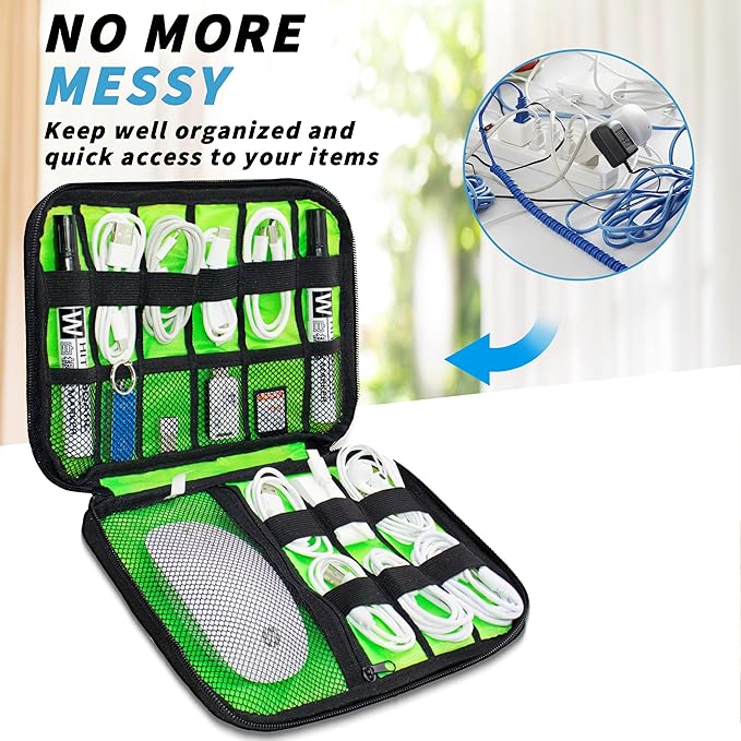 Electronics Organizer,Travel Cord Organizer Pouch, Portable Cable Organizer Bags,Travel Electronic Accessories Storage Case for Cables, Cords, Charger, Phone (Royal Blue)