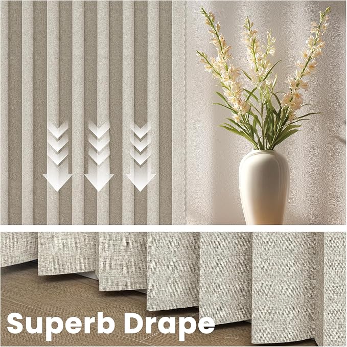 AJAZZ Blackout Accordion Door Curtain 98"x78" Cream White