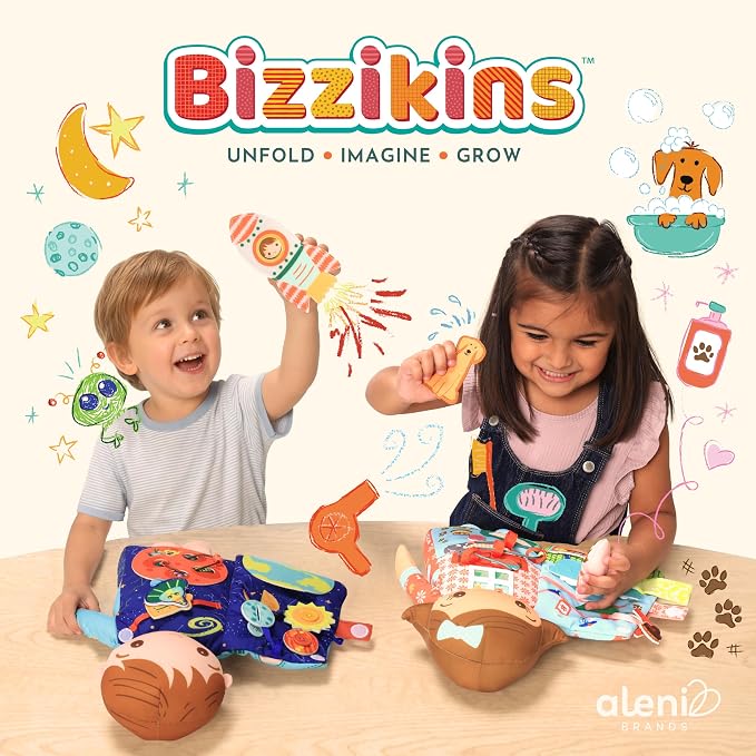 Rosie the Gardener– 2-in-1 Soft Activity Doll & Busy Book | Screen-Free Travel Plush Toy with Tethered Pieces for Toddlers and Preschoolers ages 1–4 by Aleni Brands
