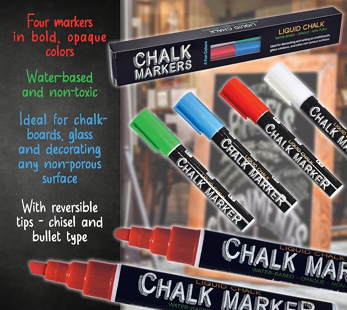 Better Office Products Magnetic Wall Chalkboard, X Large Size 20" x 30"