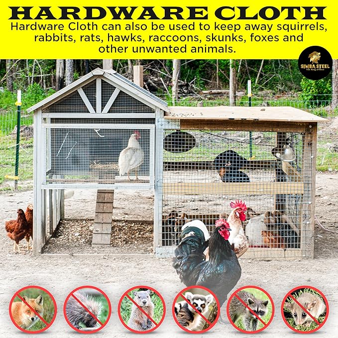 36” x 100 FT Hardware Cloth 1 inch Mesh 16 Gauge, Hot Dip Galvanised Wire Mesh, Rust Proof, Welded Cage Wire Rolls for Garden, Fence, Chicken, Rabbit, Pet Enclosures