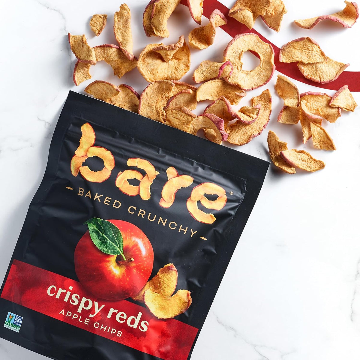 bare Baked Crunchy Apple Chips, Fujis & Reds, 3.4oz Bag