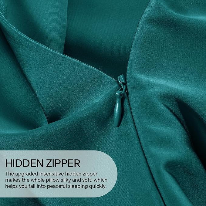 INFIIXSO Mulberry Silk Pillowcase for Hair and Skin, Silk Pillow Cases Queen Size with Hidden Zipper 20x30 Inches, Super Smooth and Soft Cooling Pillow Cases for Hot Sleepers(Teal, 1 Pack)