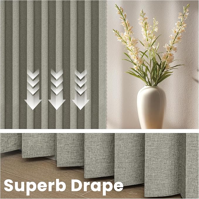 AJAZZ Blackout Accordion Door Curtain 98"x106" Grey