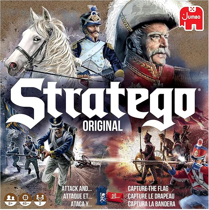 Jumbo, Stratego - Original, Strategy Board Game, 2 Players, Ages 8 Year Plus