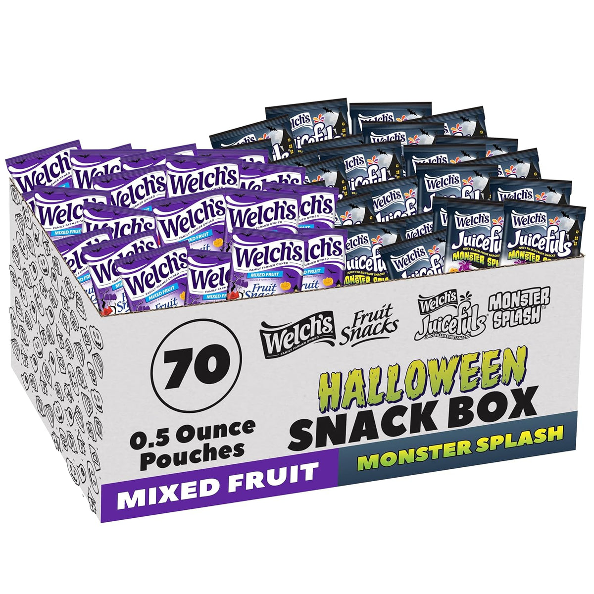 Welch's Fruit Snacks, Juicefuls Fusions, Three Unique Flavor Snack Packs, Citrus Surge, Tropical Tornado, Original Fruits, Gluten Free, No Artificial Dyes & Flavors, 0.8oz (Pack of 50)