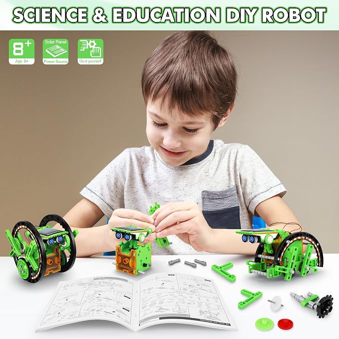 STEM 13-in-1 Education Solar Power Robots Toys for Boys Age 8-12, Educational Toy Science Kits for Kids Experiment Robotics Set Birthday Gifts for 8 9 10 11 12 Years Old