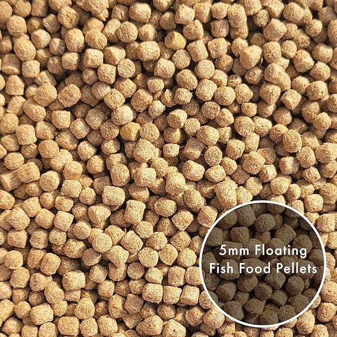HALF OFF PONDS Grow Pro Koi Fish Food - 50 lb Floating Pellets, 5mm Size - Goldfish Food for Ponds - 40% Protein with Fish Meal & Probiotics - Designed for Rapid Growth & High Digestibility