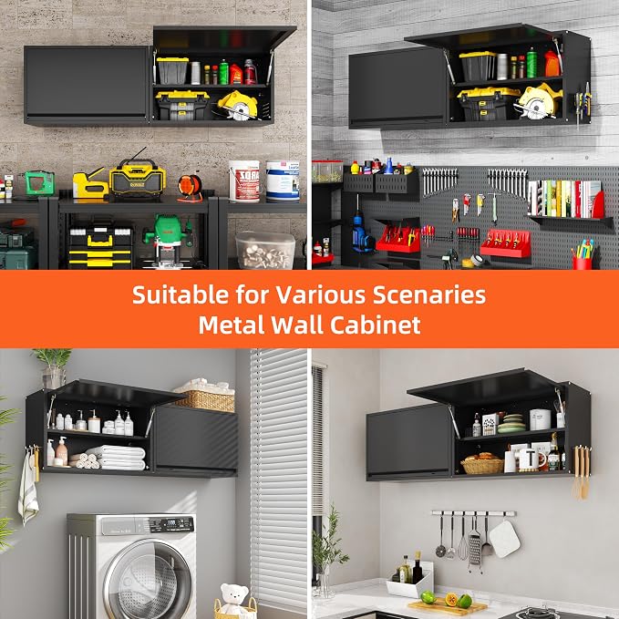 Garage Wall Cabinet, Floating Metal Wall Cabinet