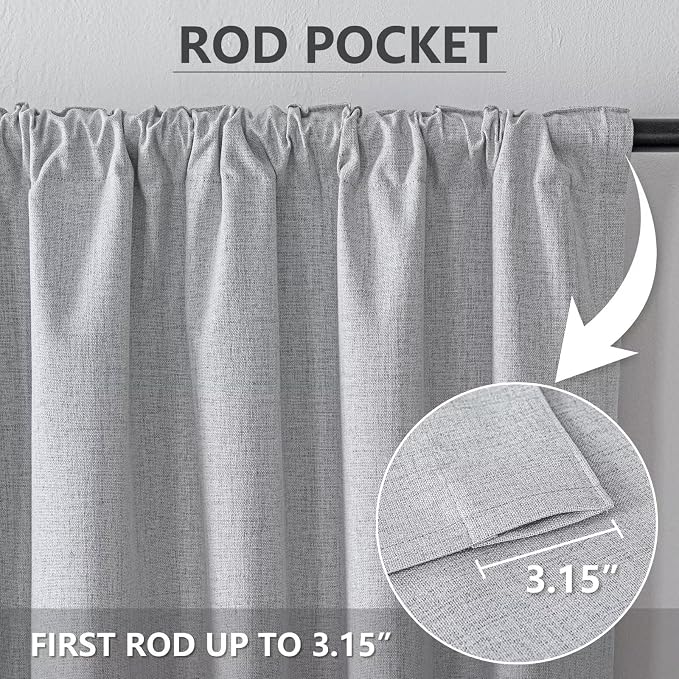 Blackout Curtains Customsize for Bedroom, 100% Black Out Curtains 1 Panel