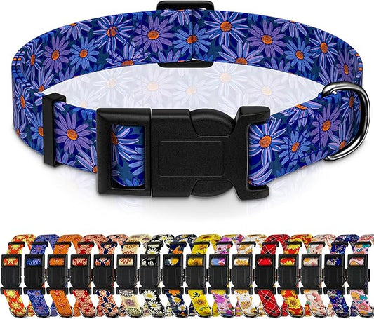 Dog Collar, Classical Indian Spirit Boys Girls Puppy Collar for Small Medium Large Dogs, Adjustable Soft Indian Pet Collar with Safety Buckle for Male Females(Purple,XS)