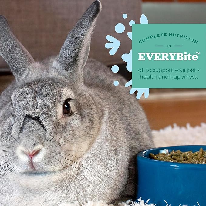 Oxbow Essentials Rabbit Food, Adult, Made with Oxbow Timothy Hay for Rabbit, Pet Pellets with Vitamins & Minerals, Small Animal Pet Products, Bunny Food, Made in USA, High Fiber, 25 lb. bulk bag