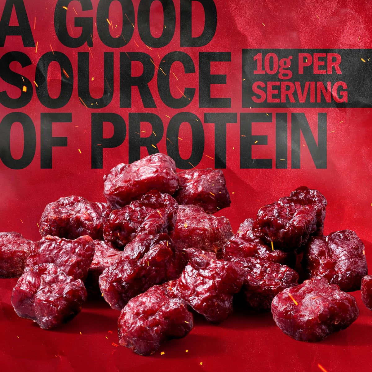 Jack Link's Beef Tender Bites, Teriyaki, Half Pounder Bag - Flavorful Meat Protein Snacks for Lunches, 10g of Protein and 70 Calories per Serving, Made with 100% Beef