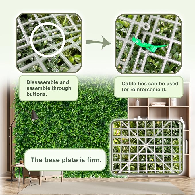 Greenery Faux Grass Wall Backdrop 40"x120"（33.5 SQFT） UV-Anti Artificial Green