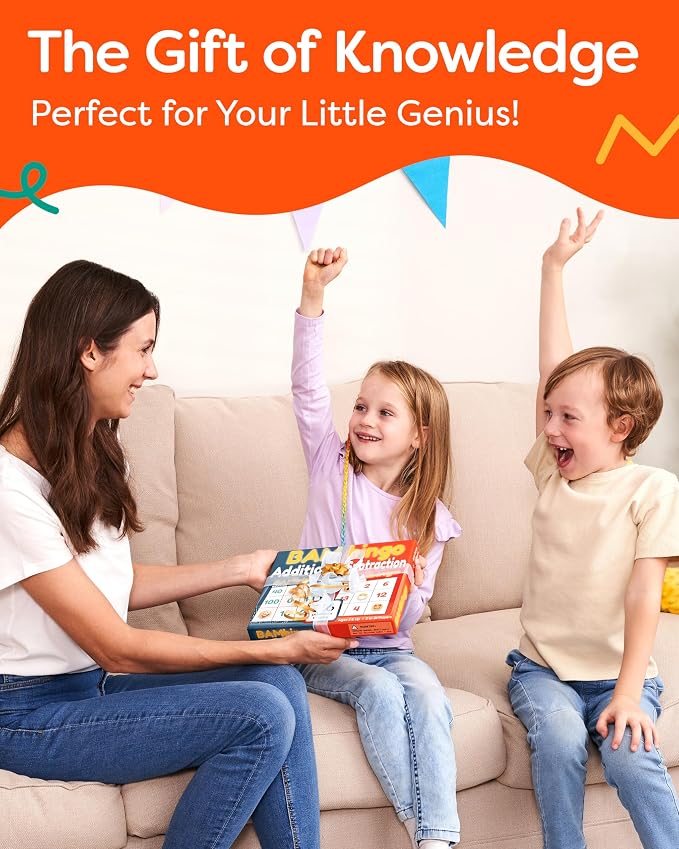 THE BAMBINO TREE Addition and Subtraction Facts Bingo Game - 1st 2nd & 3rd Grade Educational Math Learning for Classroom & Homeschool