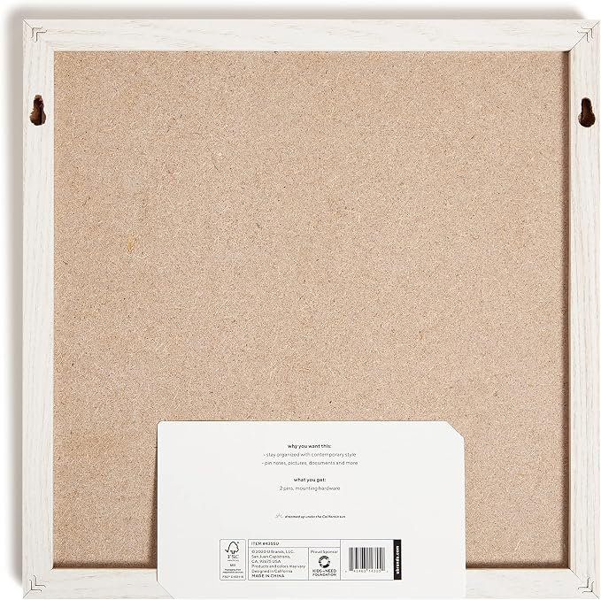 U Brands Rustic Linen Bulletin Board, Industrial Grade Pinning Surface