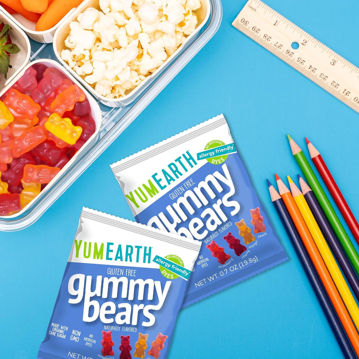 yumearth organic gummy bears fruity snack packs gluten free allergy friendly non gmo 10.5 oz pack of 15