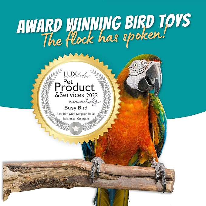 Blue Flamed Spinner Bird Toy with Traveling Spinner | Durable Puzzle Enrichment Toy | Spinner Toy for Medium to Large Birds Like Cockatoos, Parrots, Macaws, Greys, Parakeets | Bird Cage Accessories