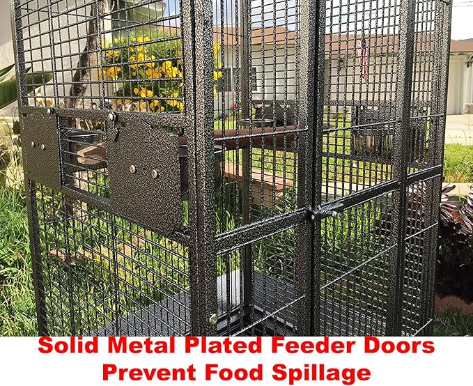 4 Size, XX-Large 40"x30"x72"H Castle PlayTop Parrot Cage for Large Macaws Cockatoos African Grey Amazon (40" x 30" x 72"H)