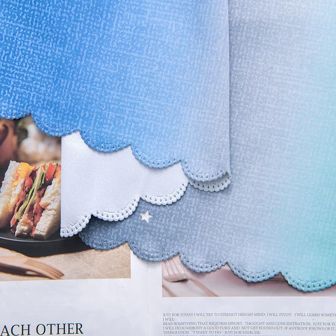 XiDi Curtains for Bedroom Decor, Rainbow BluGrenGrey-52-90