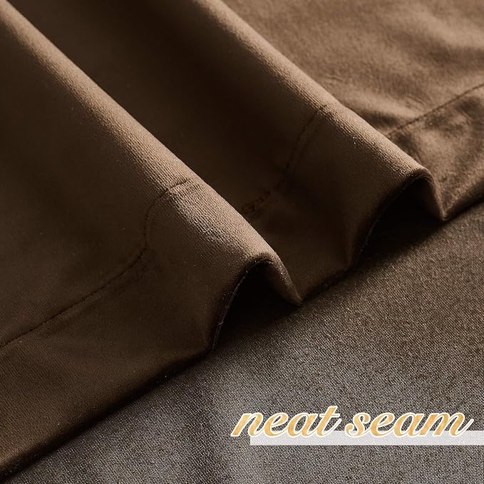 NICETOWN Brown Velvet Curtains, Thermal Insulated Sound Reducing Heavy Matt