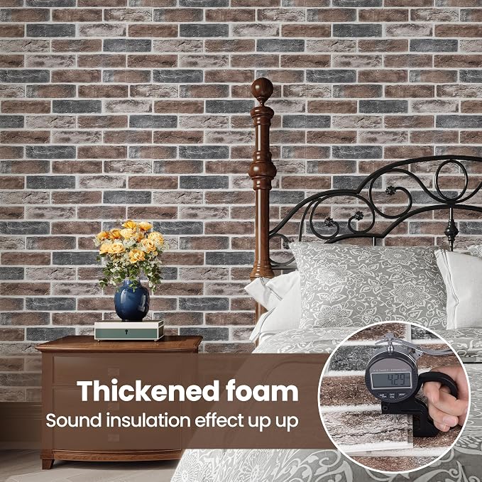 3D Wall Panels Brick Peel and Stick 26.7"x13.4"-10 PCS