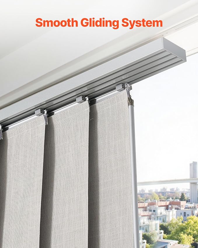 VEVOR Panel Track Blinds, Extendable Track from 45.8 in to 86 in W, Trimmable