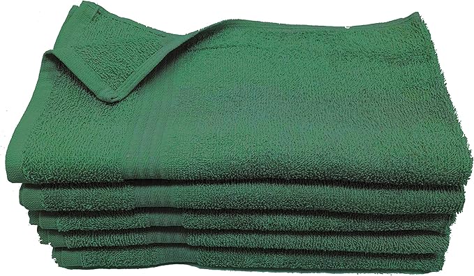 Towel Supercenter 16X27 Cotton Hand Towels (24Pack) for Hair, Nail, Tanning Salons, Golf Course (Hunter Green)