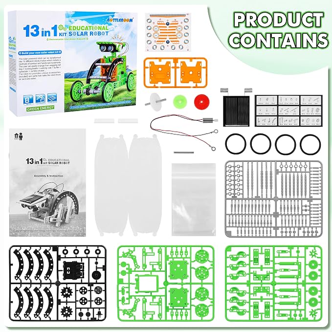 STEM 13-in-1 Education Solar Power Robots Toys for Boys Age 8-12, Educational Toy Science Kits for Kids Experiment Robotics Set Birthday Gifts for 8 9 10 11 12 Years Old