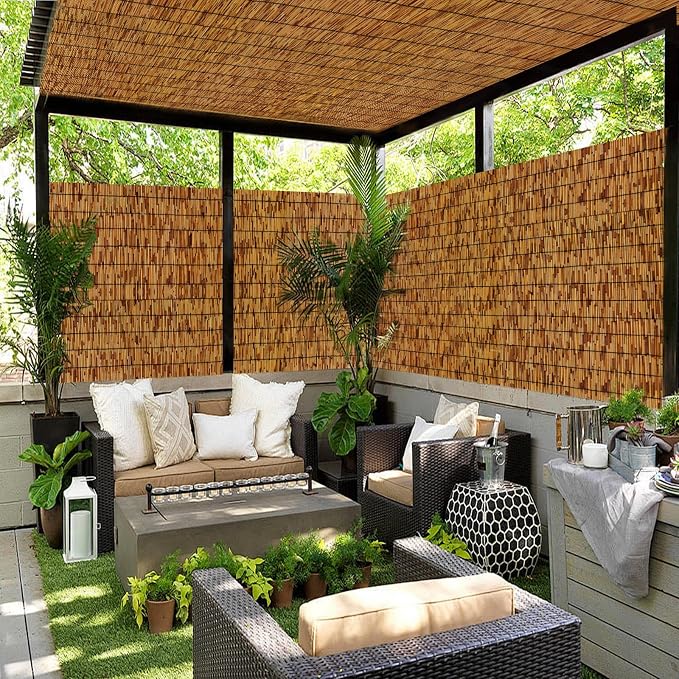 Bamboo Fencing–Handwoven, Bamboo wall Panel Outdoor Privacy Reed Screening