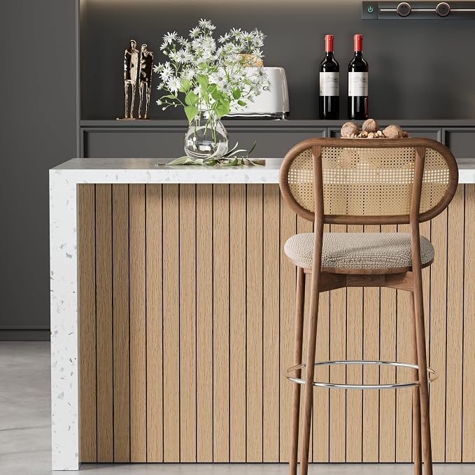 Arthome Peel and Stick Slat Wall Panels 15.7 "x400, Self-Adhesive PVC Wood