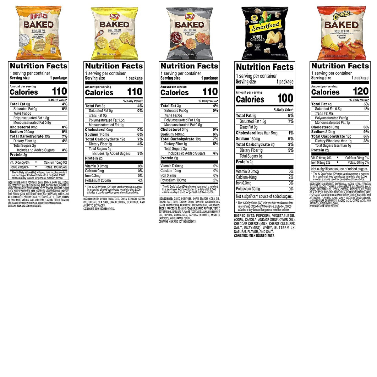 frito-lay baked & popped mix variety pack, 40 single-serve bags, gluten-free snacks
