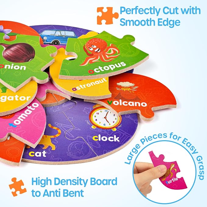 SYNARRY Number and Alphabet Puzzles for Kids Ages 3-5, ABC Learning for Toddlers Ages 3+, Preschool Activities Letter Puzzles Montessori Educational Toys Gifts for 4 5 6 7 8 Year Old Boys Girls