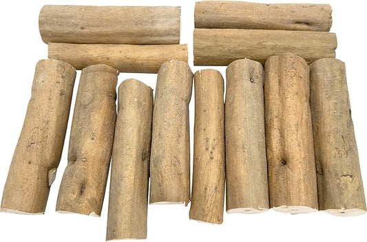 5506 Natural Sola Skin Log PK12 - Natural Sola Wood Foot Toys, Chewable Lightweight Wood Logs, Thin Bark Skin, Easy to Shred, Delightful for Small to Med Size Pet Birds