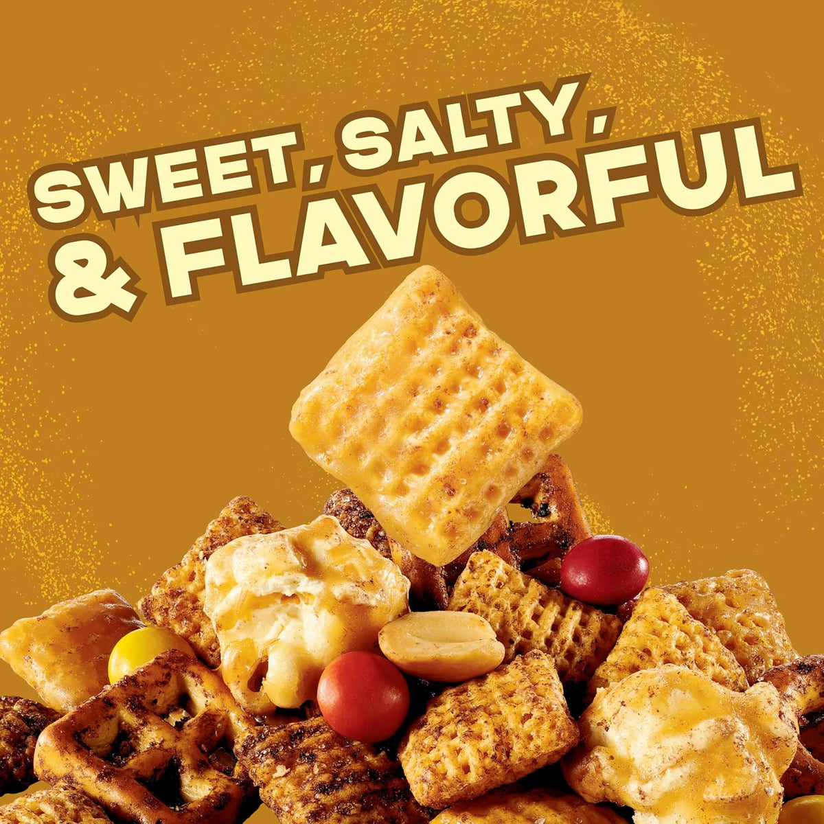 Chex Mix Turtle Snack Mix, Indulgent Snack Bag, Family Size, 13.5 oz